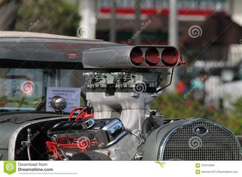 American Rat Rod Exposed Engine Stock Photo Image Of American Carbs