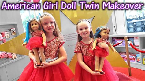 Turning Ourselves Into Dolls American Girl Doll Twin Makeover Youtube