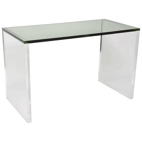 Two Toned Acrylic Desk In Green And Clear For Sale At 1stdibs