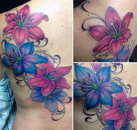 Image Result For Flower Tattoo Lily Flower Tattoos Blue Flower