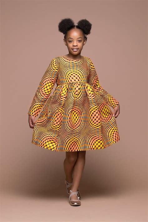 Mona Kids Dress African Clothing For Children Grass Fields