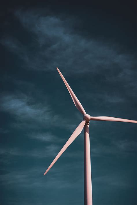 1920x1080px 1080p Free Download White And Red Wind Turbine Under