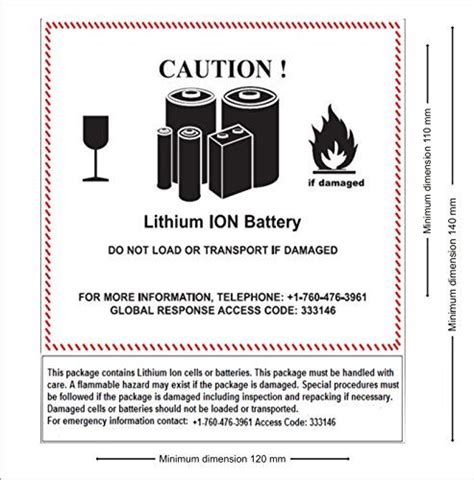 Pdf Printable Lithium Battery Label