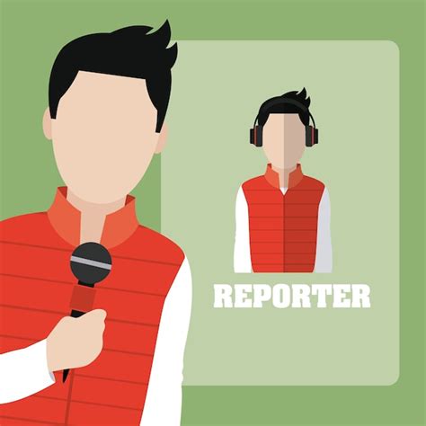 Premium Vector Male Journalist Reporter