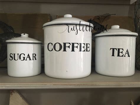 Here is a selection of 7 to keep coffee fresh and look beautiful in your kitchen countertop. White Farmhouse Kitchen Canister Set Coffee Tea Sugar ...