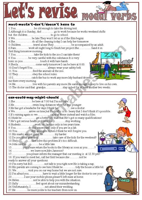 Lets Revise Modal Verbs Esl Worksheet By Kodora