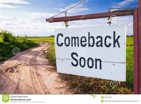 Come Back Soon Royalty Free Stock Photo Image 23391455