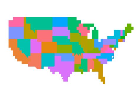 United States Pixel Art Map