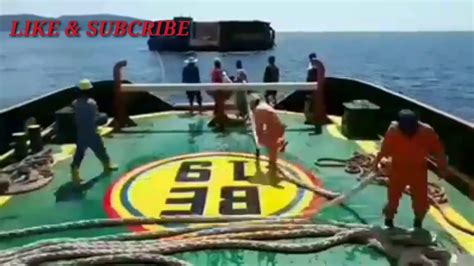 Keseruan Pendekan Tali Kapal Tugboat Hd Youtube