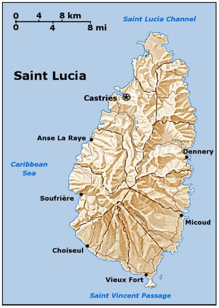 Saint Lucia Map And Saint Lucia Satellite Images