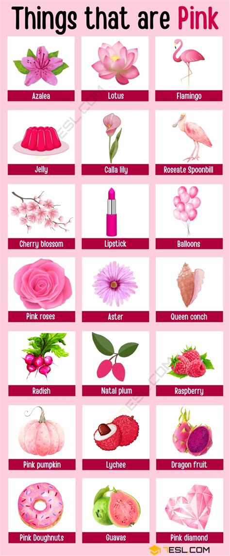 265 Wonderful Things That Are Pink You Should Know 7esl