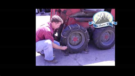 How To Install Skid Loader Tire Chains Youtube