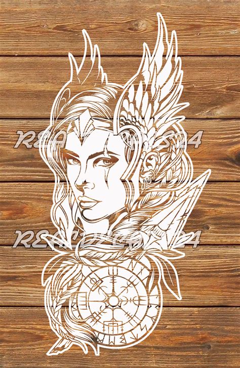 art and collectibles vinyl cutter png svg file valkyrie viking warrior stencil for cricut digital