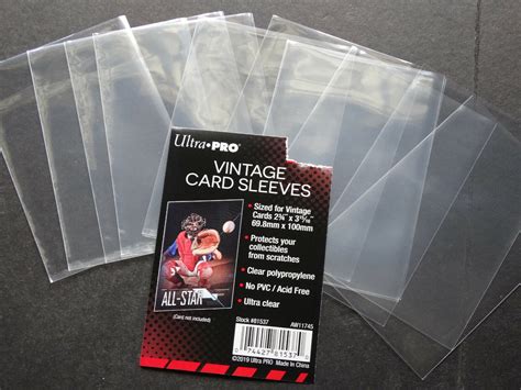 10 Loose Sleeves Ultra Pro Vintage Card Sleeves 2 34 X 3 1516
