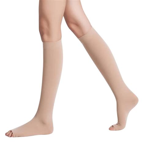 1 Pair Open Toe Elastic Compressed Stocking Knee High 20 30 Mmhg Medical Compression Stockings