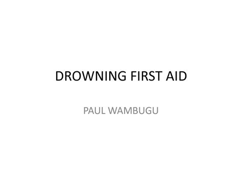 Solution Drowning First Aid Studypool