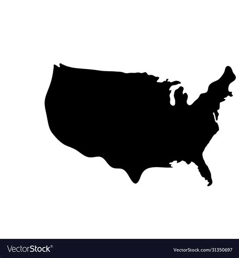 United States America Silhouette Royalty Free Vector Image
