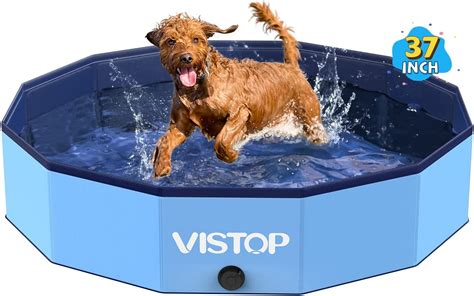 Vistop Large Foldable Dog Pool Hard Plastic Shell Portable Swimming