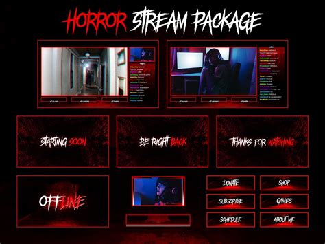 Horror Twitch Overlay Package Aesthetic Stream Overlay Etsy Denmark