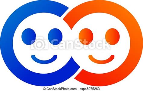 Vector Logo Design Of Happy Smiling Faces Smiling Sign Vector Design