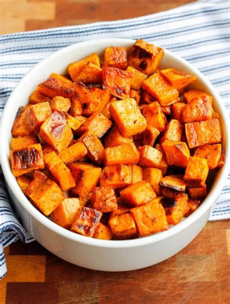 Maple Cinnamon Roasted Sweet Potatoes Recipe Thanksgiving Side