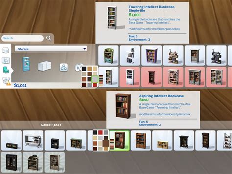 Mod The Sims Single Tile “intellect” Bookcases