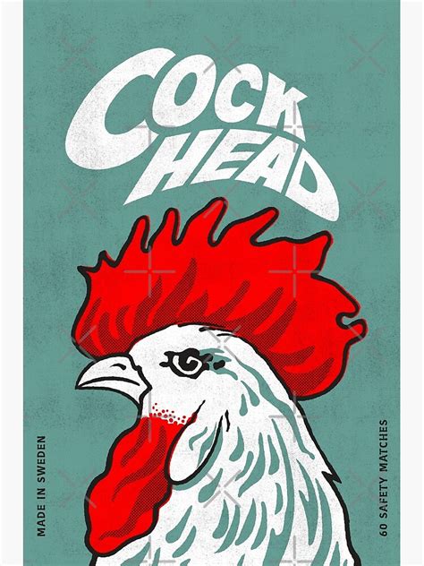 Cockhead Matchbox Label 5 Teal Poster By Sabay Redbubble
