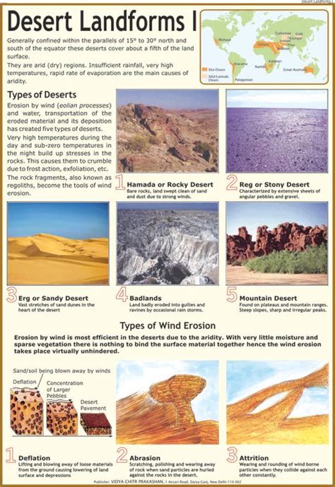 Desert Landforms Types Of Deserts And Wind Chart Types Of Desert