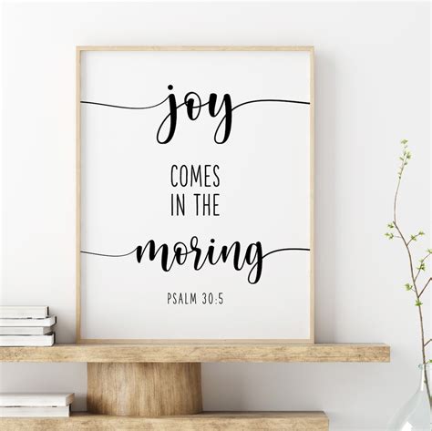 Joy Comes In The Morning Printable Psalm 305 Bible Verse Etsy