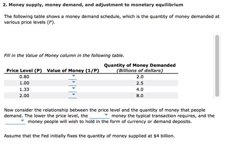 Solved 2 Money Supply Money Demand And Adjustment To