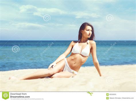 Young Sexy Beautiful Girl Chilling On A Beach Travel