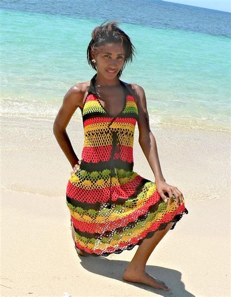 Handmade Crochet Dress 02 Jamaican Colors Etsy Crochet Dress Crochet Summer Dresses