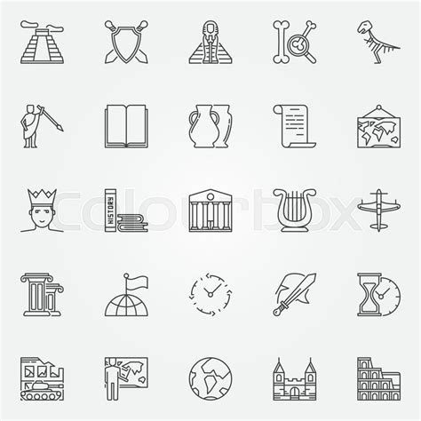 History Icons Set Vector Collection Stock Vector Colourbox