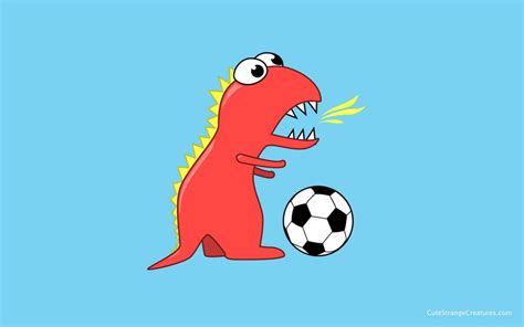 Share the best gifs now >>>. Dinosaur Soccer Player - Cute Strange Creatures