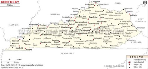 Kentucky State Map With Cities
