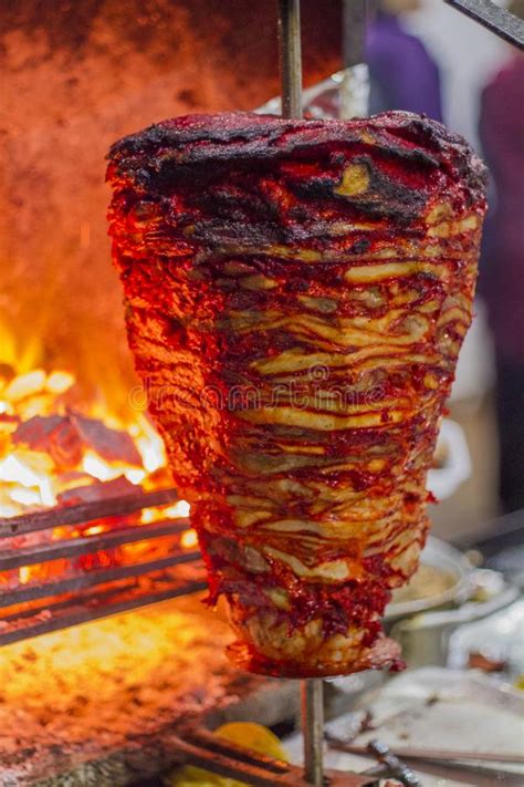 Mexican Food Trompo Pastor Tacos Al Pastor Stock Photo Image Of