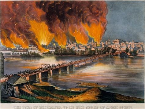 Currier And Ives The Fall Of Richmond Virginia On The Night Of April