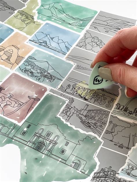 Illustrated Map - US Scratch Off Map