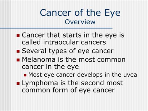 Ppt Cancers Of The Eye Powerpoint Presentation Free Download Id