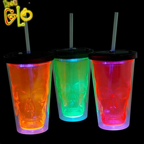 Wholesale Party Supplies Halloween Flashing Double Wall Tumbler Cups