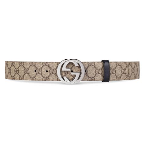 Free shipping & returns available. Gucci Reversible GG Supreme Belt in Natural for Men - Save ...