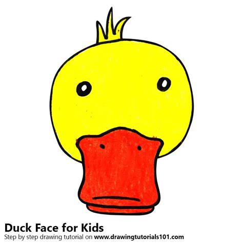 Learn How To Draw A Duck Face For Kids Animal Faces For Kids Step By