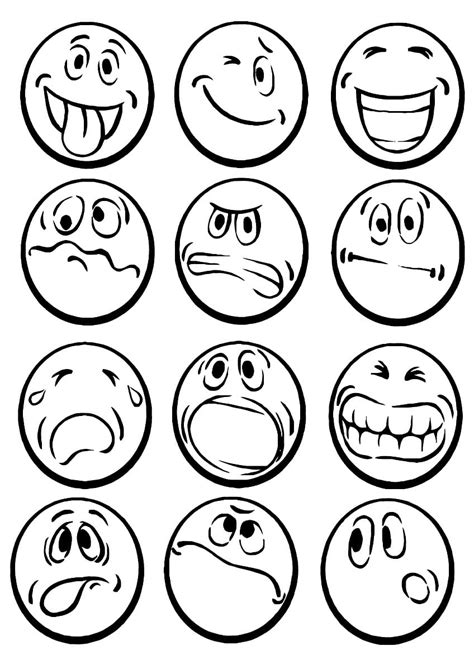 Desenhos de Emojis de Emoções para Colorir e Imprimir ColorirOnline