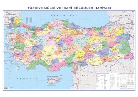 Türkiye Siyasi Haritası 70x100cm
