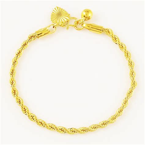 Buy Yellow Gold Color Kids Bracelets Genuine Gold