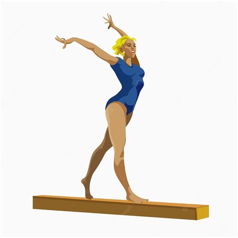 premium vector artistic gymnastics balance beam athletes sportswoman games set sporting people