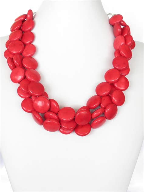 Red Necklace Red Statement Necklace Red By WildflowersAndGrace
