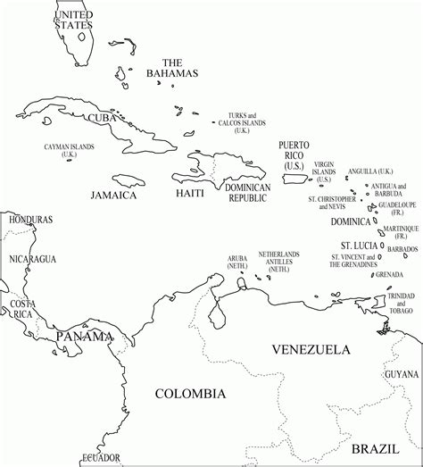 Printable Blank Map Of The Caribbean Freeprintable Me My Xxx Hot Girl