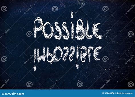 Possible Vs Impossible Challenge Concepts On Blackboard Royalty Free