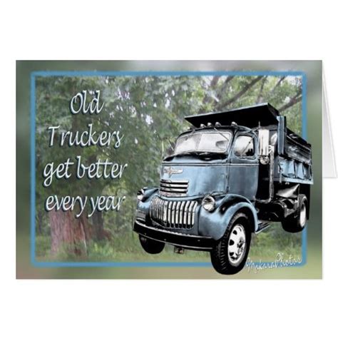Old Truckers Card Csutomize Card Birthday Cards